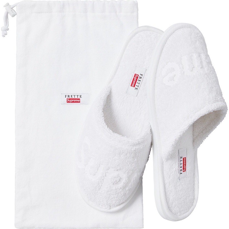 SUPREME x FRETTE SLIPPERS 星級飯店御用品牌聯名合作室內拖鞋 S/M （8-10）白色