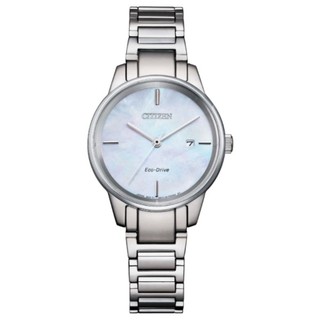 CITIZEN星辰錶 LADY'S EW2590-85D 母親節推薦款現代簡約光動能腕錶/白蝶貝面 29mm
