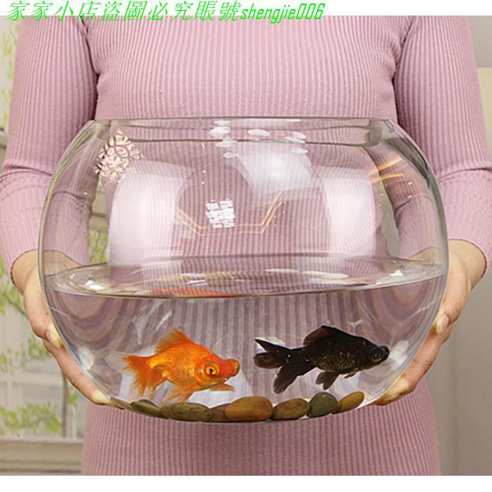 魚缸玻璃創意圓形水培透明客廳中型辦公室桌面小型金魚迷你小魚缸家家小店 蝦皮購物