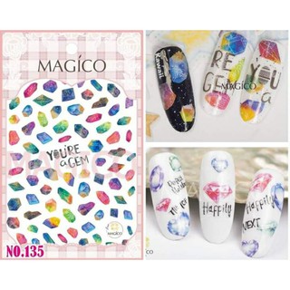 【跑單品拋售💢】Magico美甲極薄寫真背膠貼紙-彩色鑽石135$20