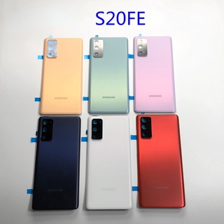 SAMSUNG 適用於三星 Galaxy S20 FE 4G 電池後蓋門殼相機玻璃鏡框更換維修零件 S20FE 5G 塑