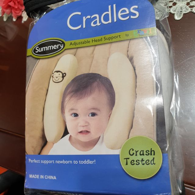 全新Summer Infant cradler 可調式寶寶頭部保護枕/護頸枕/香蕉枕 米色