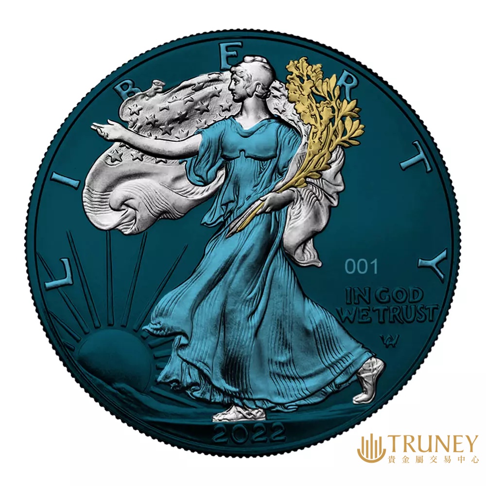 【TRUNEY貴金屬】2022美國鷹揚紀念性銀幣1盎司 - 太空金屬變色版 / 約 8.294台錢