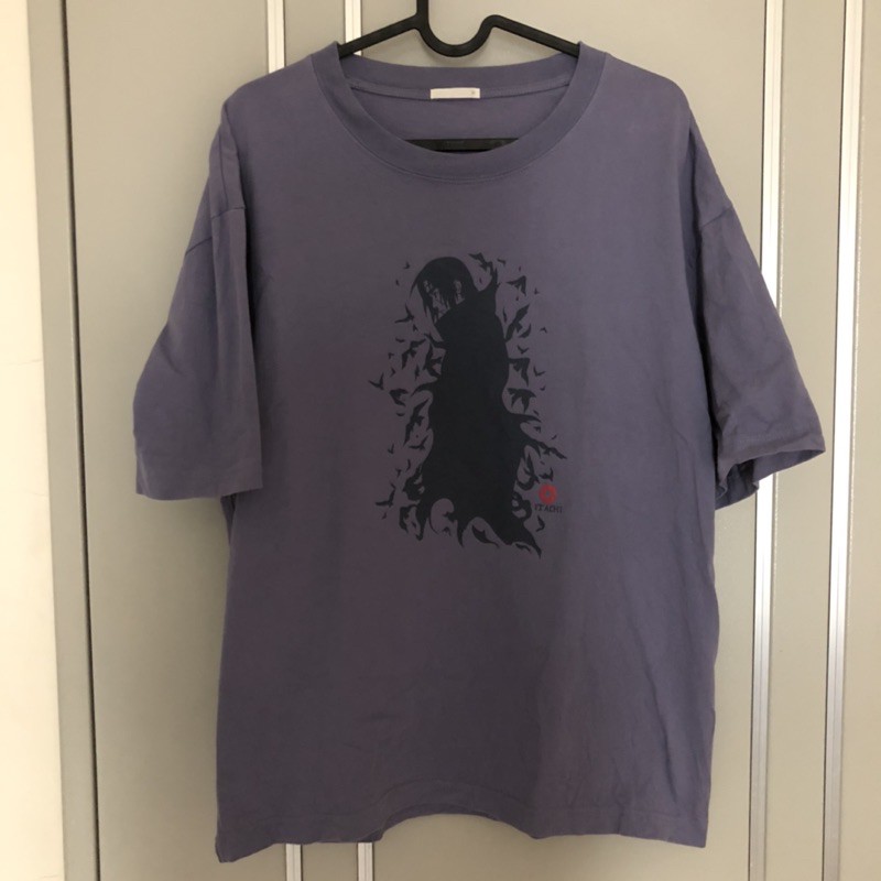 GU&amp;火影忍者 曉 紫色印花短袖T恤