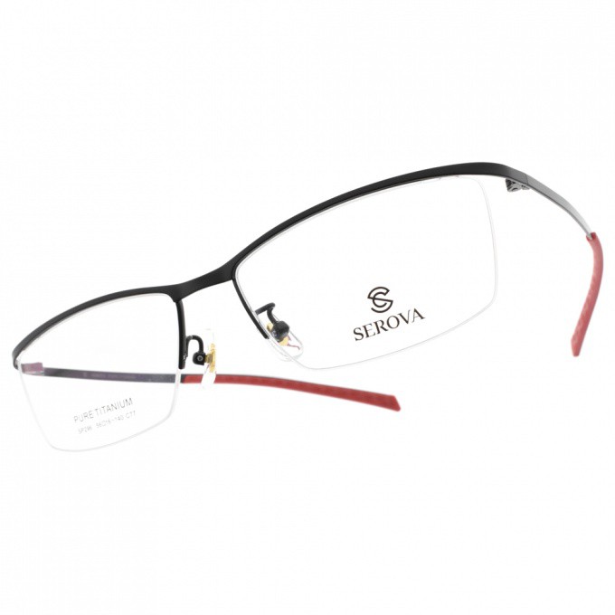 SEROVA 光學眼鏡  SP296 C77 知性俐落半框款-金橘眼鏡