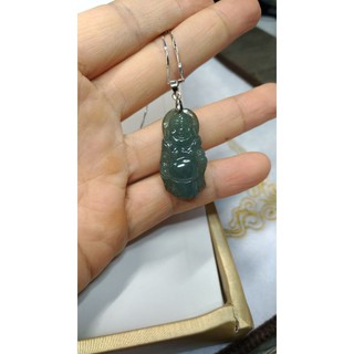 #永續國際珠寶#**天然緬甸翡翠A貨玉墜附鑑定書 彌勒佛 與福相伴 重量:6.55 g M001627