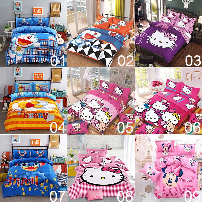 Boyuan新品29款 純棉可愛卡通滿滿的愛KT床包 床罩 凱蒂貓床品四件套 床單 床組 四件組 雙人/加大