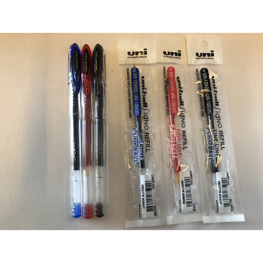 uni / 0.5mm 中性筆、筆芯 / UM-120 亮彩中性筆、UMR-5N 替芯