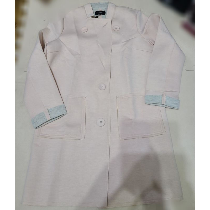 韓風 太空棉 長版 外套 保暖 文青 粉色 甜心 大衣 網紅 穿搭