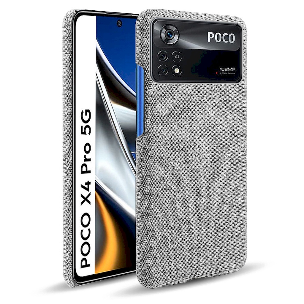 小米 POCO X4 Pro 5G 皮革保護殼尼龍布紋素色背蓋日式簡約手機殼保護套手機套