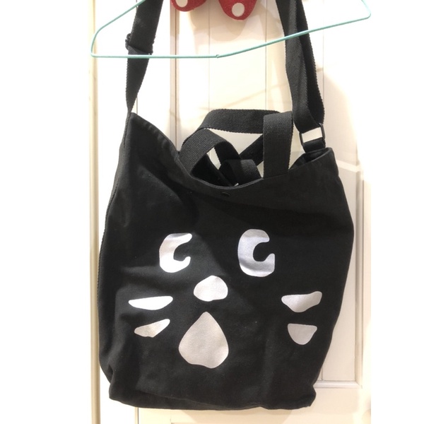 Nya壓箔帆布包  驚訝貓 側背包 手提包