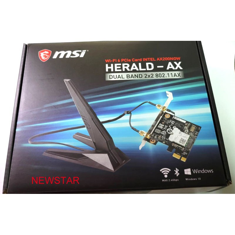新北新莊 新仁資訊 全新 MSI微星 HERALD-AX 無線藍芽網卡 (Intel AX200NGW WIFI 6 )