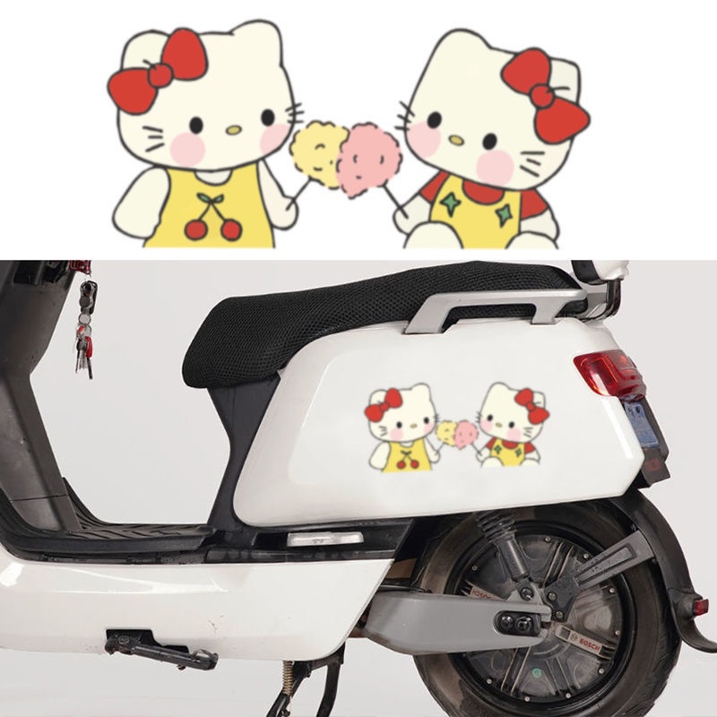 台湾现货 爆款/摩托車貼花 kitty凱蒂貓防水個性小貴小牛電動車電瓶車貼紙裝飾貼