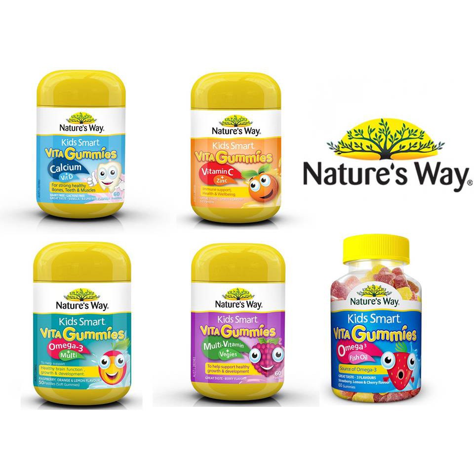 《小個兒代購》澳洲 佳思敏 Nature's Way kids smart 兒童綜合維他命軟糖 5種口味