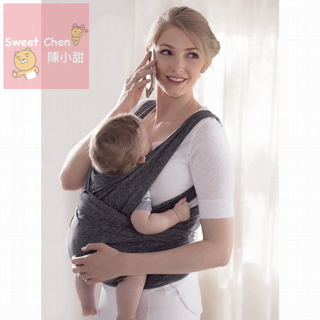 chicco Boppy環抱式透氣嬰兒揹巾-條紋灰(外盒有盒損 退色)❤陳小甜嬰兒用品❤