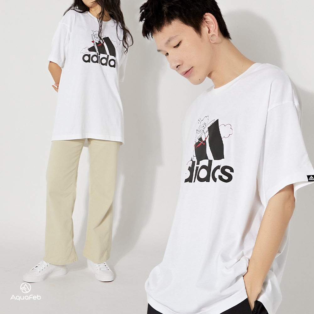 Adidas U VDAY T 男 白 天使圖案 運動 休閒 短袖 GL3485