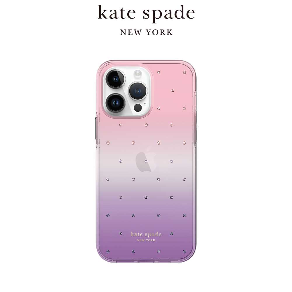 【kate spade】 iPhone 14/Pro/Plus/Pro Max 精品手機殼 紫色星空