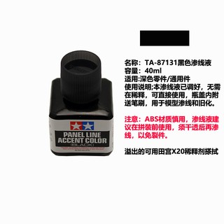*5號模具館* 飛遠達田宮黑色滲線液TA87131油性舊化漬洗液高達/軍模模型工具上色輔料