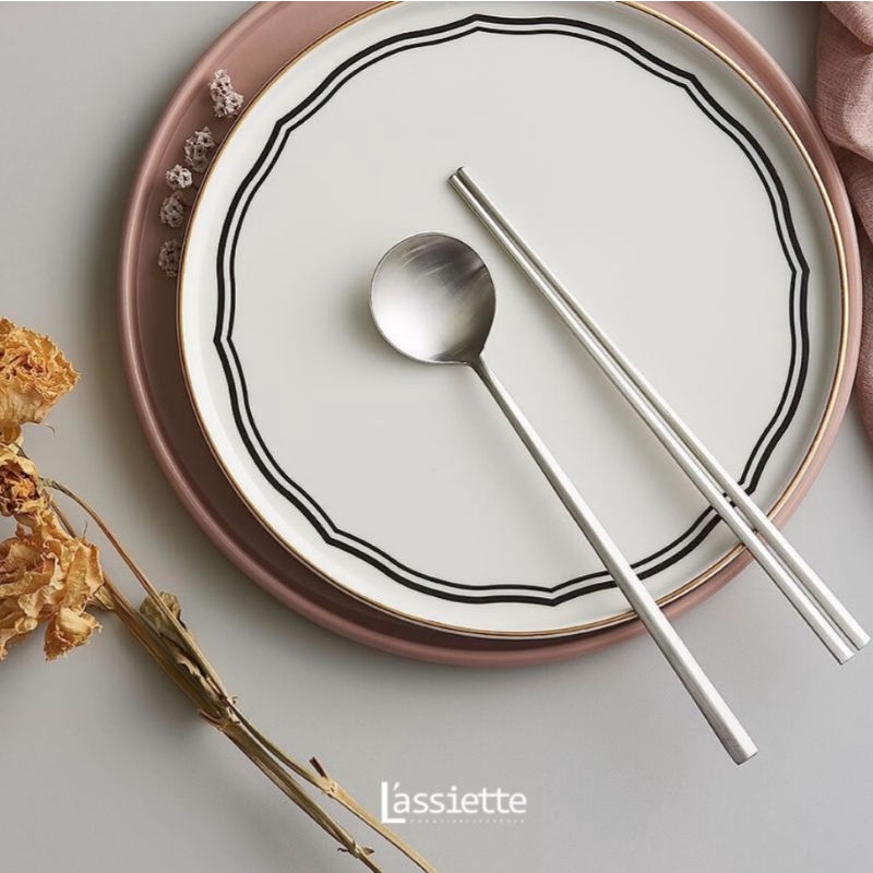 韓國 高級不銹鋼筷子湯匙餐具5套組合 簡約設計 送禮用
