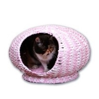 美國 Petpals 安全紙編貓屋 貓窩 睡床 睡窩 蛋窩（PP4232 包頭型）附舒適棉墊，多功能遊憩窩 1,800元