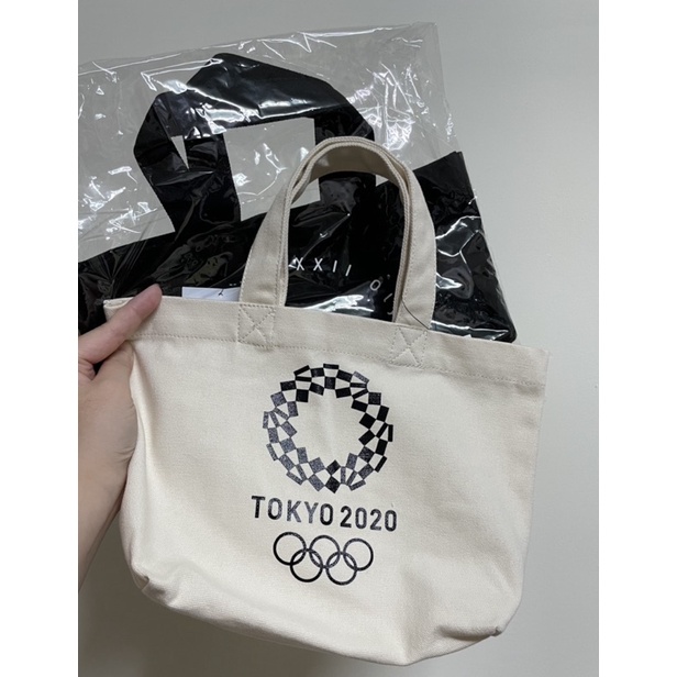 [東京奧運]TOKYO2020/帆布袋/米色/黑色/帆布包/手提/帆布/托特/奧運/東奧