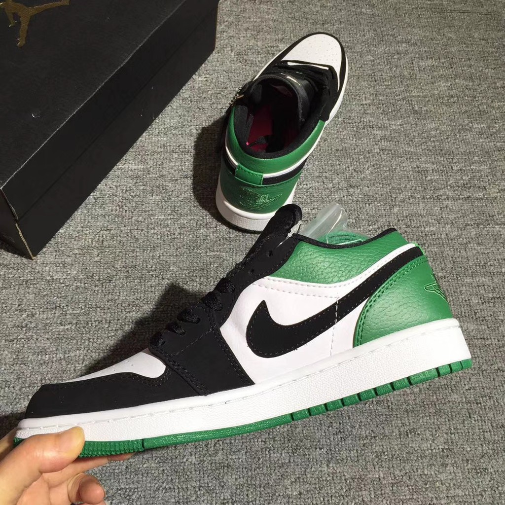 Nike Air Jordan 1 Low 白黑綠低筒553558 113 蝦皮購物