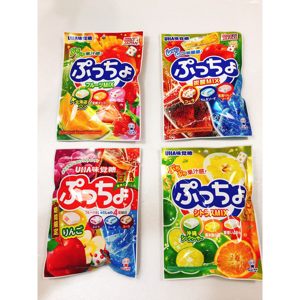 日本糖果 日系零食 UHA味覺糖 味覺軟糖(綜合汽水味) (綜合水果味) (葡萄蘋果汽水味) (檸檬柑橘白柚)