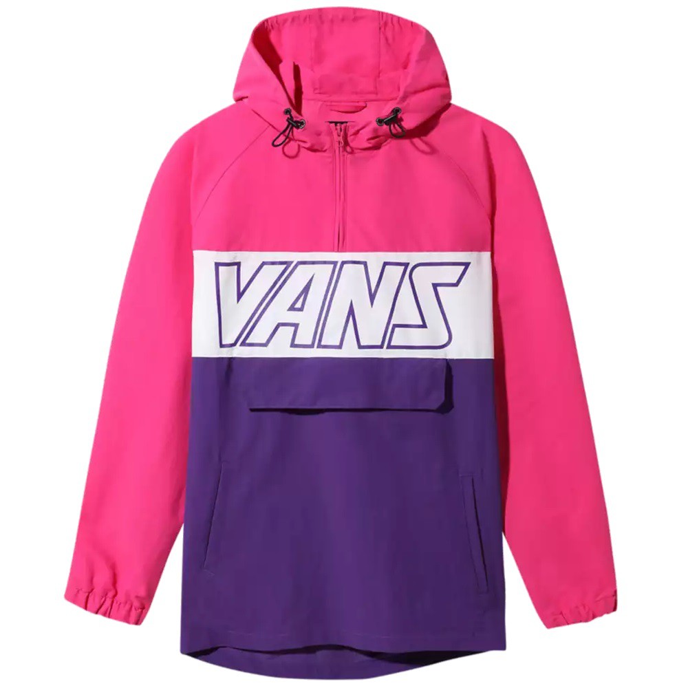 VANS RETRO SPORT ANORAK 連帽風衣外套 桃紅白紫【A-KAY0】【VN0A49PAYMI】