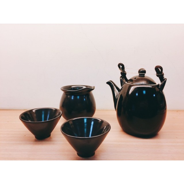 精緻禪風日式茶具組/禪風茶器5件組/典雅高貴/黑色