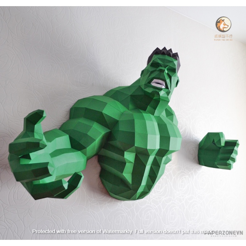 綠巨人浩克壁飾立體紙模型 ||  🔥紙模型不行手作坊🔥、綠巨人紙模型、浩克、DIY、手工、手作禮物、生日禮物、交換禮物、