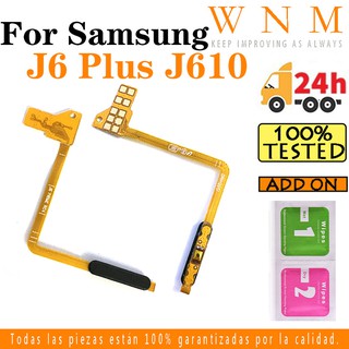 SAMSUNG 適用於三星 Galaxy J6 Plus J6 + j610 j610F 開關電源家用啟動按鈕指紋免費柔