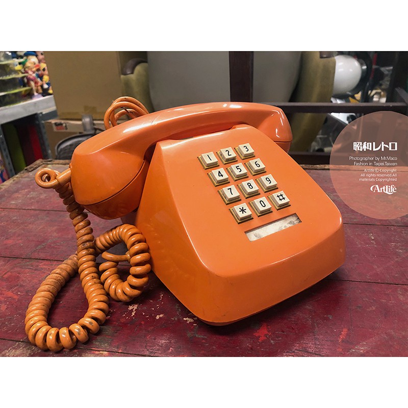 ArtLife @ 昭和レトロ 旧ロゴ 押しボタン式 電話機 当時物 現状品 台灣 按鍵式 老電話