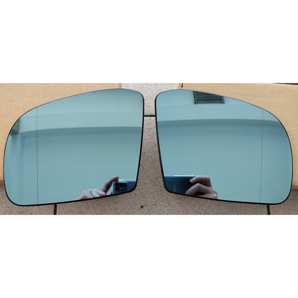 BENZ 廣角後視鏡片(藍鏡防眩)(白鏡)，電熱除霧 W164 前期 (05年~08年)，左+右 = 一對
