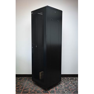 19吋 60cm寬x60cm深 42U 黑色 前後通風網門機櫃 網路機櫃 伺服器機櫃 電腦機櫃 設備機櫃