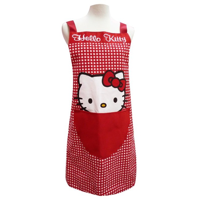 《熊兔的店 》正版授權  KT-0783  Hello Kitty 格子圍裙