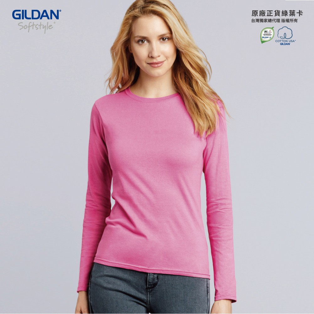 【官方直送】Gildan   吉爾登     64400L  美規彈性修身長袖女T恤     美國進口