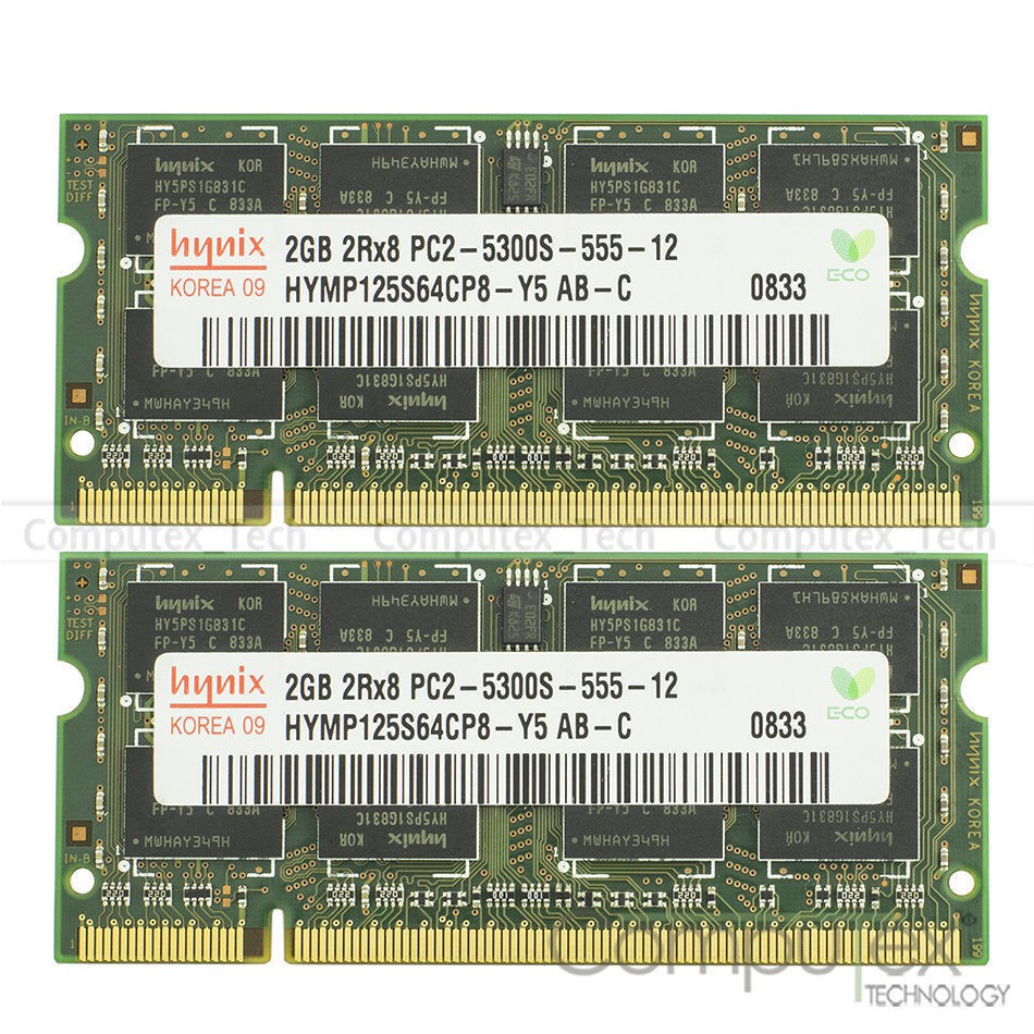 海力士 4GB(2GBX2) DDR2 667 667MHz PC2-5300s NON-ECC SODIMM 筆記本電