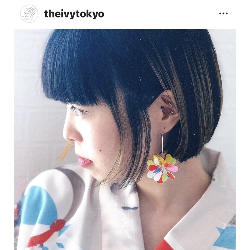 The ivy Tokyo閃爍煙火秀 針式 樹脂耳環
