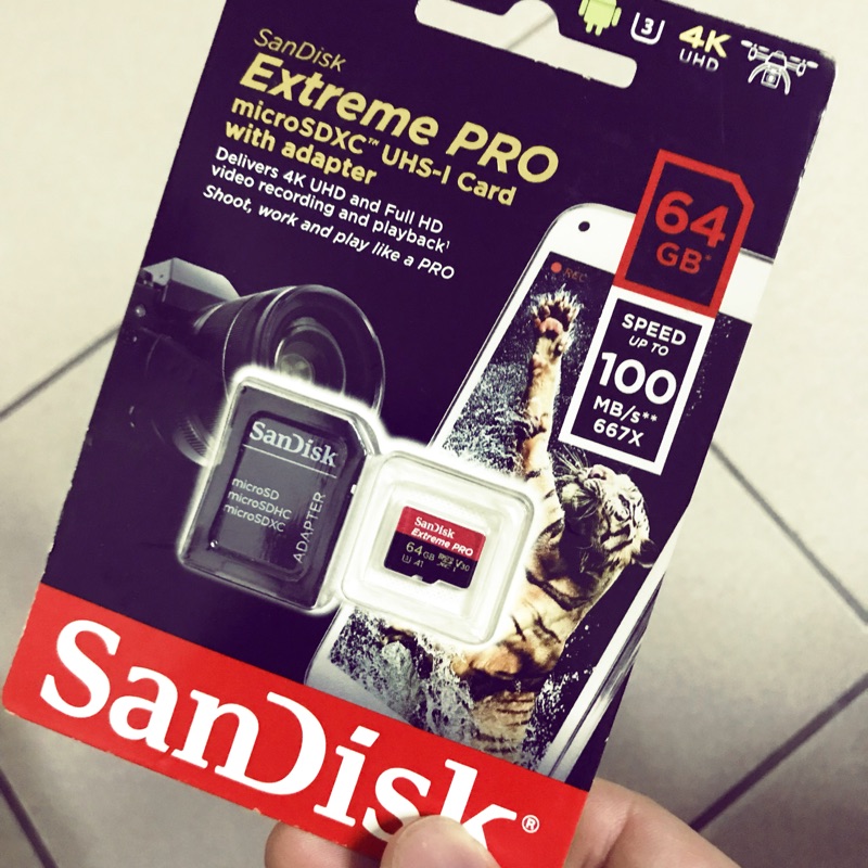 Sandisk Extreme PRO 64G Micro SDXC 667X A1 V30 100MBs 64GB