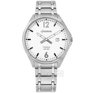 LICORNE 力抗 / 簡約時尚 藍寶石水晶玻璃 日期顯示 鈦金屬手錶 白色 / LT150MUWI / 40mm