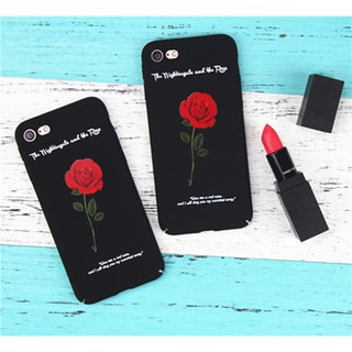 紅色玫瑰花iphone手機殼磨砂硬殼保護殼 蘋果保護套6plus iPhone6/6s/7plus[CICI好物]