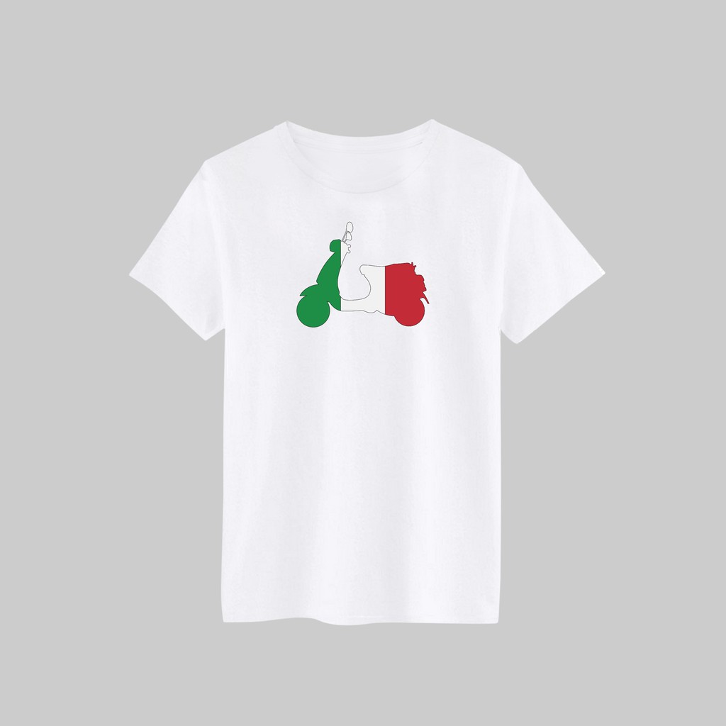 Vespa 偉士牌 經典 手繪 LX125 義大利 國旗 配色 T恤 男女皆可穿 下單備註尺寸 短T 素T 素踢 TEE