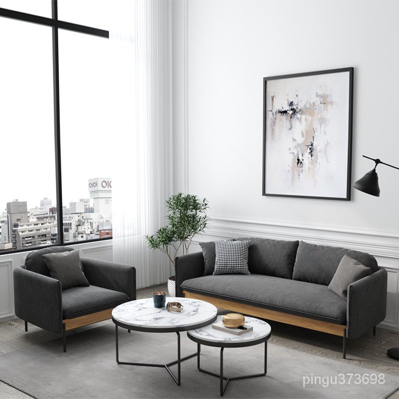 布藝沙發現代簡約客廳2021年新款灰色北歐風雙人三人位公寓小沙發