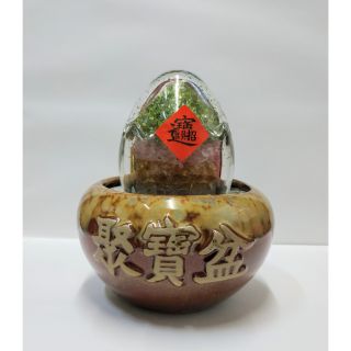 旺財小聚寶盆+招正財平安蛋+天然五行水晶碎石.一組優惠價375元