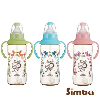 Simba 小獅王辛巴 桃樂絲PPSU自動把手標準葫蘆大奶瓶320ml/果綠/天藍/粉紅