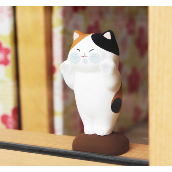 【正版日貨】日本可愛貼臉貓咪陶瓷擺飾公仔 三款 貼臉玻璃 可愛貓咪 陶瓷 杯緣子 [預購]