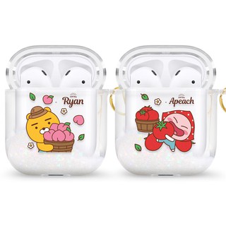 GARMMA 永橙 LINE FRIENDS AirPods 1&2代藍芽耳機流沙保護套 臺灣公司貨【魔力電玩】