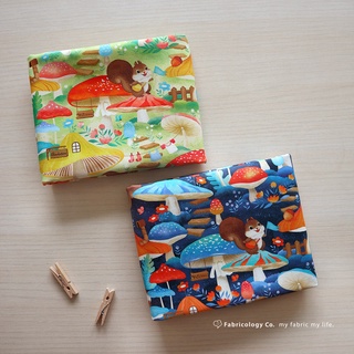 【布學無數Fabricology】布料/手作/數位印花/防潑水/2022春季布料/ʕ•ᴥ•ʔ動物好朋友/小小蘑菇村