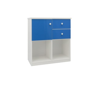 塑鋼置物櫃 (緩衝門片)(藍白)278-03