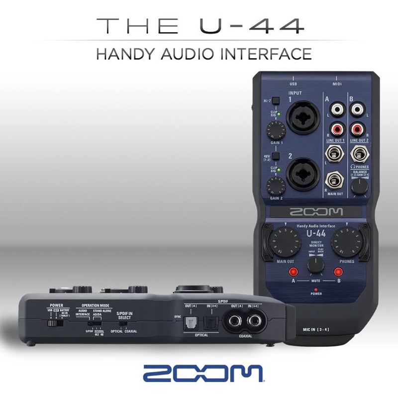 ［小木馬樂器］公司貨現貨供應Zoom U-24 U-44 行動錄音介面 混音器 mixer